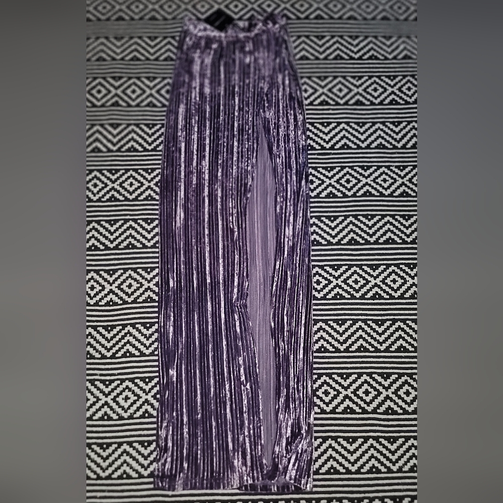 JLUXLABEL Purple Pleated Maxi Pencil Skirt